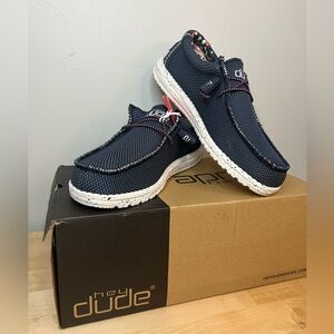 Hey Dude Sox Collection Men’s Size 8 Blue Wally Style Casual Slip On Shoes NWT